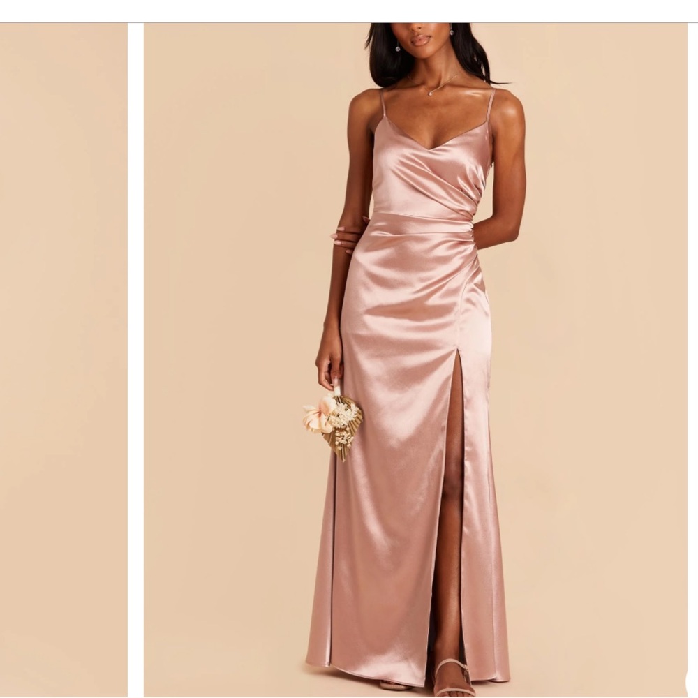 Birdy Grey One Shoulder Satin Dress in Blush